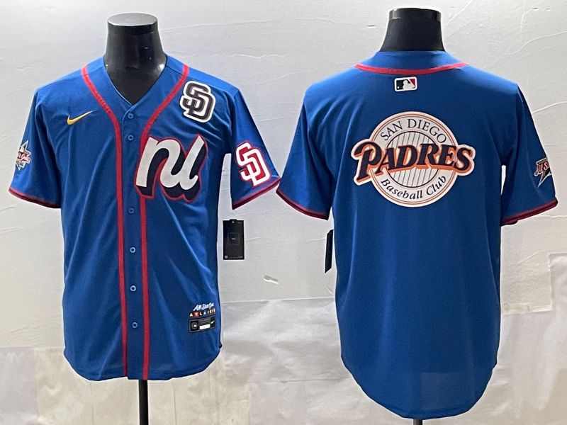 Men 2025 San Diego Padres Blank Blue All star Blank Blue Nike MLB Jersey style 6